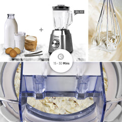 Duronic IM540 Machine à glace et sorbetière électrique Cuve amovible en inox de 1,5 litres Turbine idéale pour créer des glaces sorbets yaourts glacés crèmes glacée et desserts faits maison