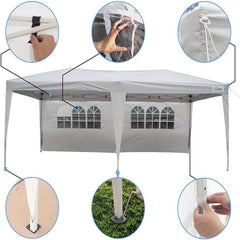 Goutime tonnelle Pliante 3x6,Pop up canopée Gazebo Tente de fête,4 Murs détachables Même Sac à roulettes,abri de Jardin Exterieur,Tente de réception(Blanc)