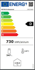 METRO Professional Réfrigérateur à Boissons GSC2360B, Acier/Verre, 62 x 63.6 x 175.3 cm, 347 L, avec Serrure, Noir