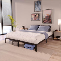 Dreamzie Cadre de Lit 160x200 avec Sommier - Sommier 160x200 avec Pieds - Hauteur de 35 cm - Structure Solide, Assemblage Facile et Espace de Rangement