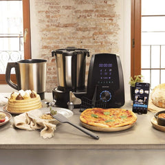 Cecotec Robot de Cuisine Mambo Black. 23 Fonctions, 10 Niveaux de Température, 1700W, 2,5 kg de Pâte, Cruche de 3,3L, 10 Vitesses, Minuterie, Température Réglable de 37 °C à 120 °C