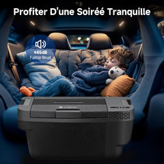 AAOBOSI 46 L Glaciere a Compression, Glaciere Electrique Double Zone, 12 V/24 V et 100-240 V Frigo Camping, -20 ℃ à 20 ℃, pour Voiture, Camion, Bateau, Camping-Car