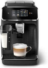 Philips Série 2200 Machine Expresso Automatique - 2 Boissons, Mousseur à Lait Classique, Écran Tactile, Broyeur Céramique, Aroma Seal, Noir Mat (EP2220/10)