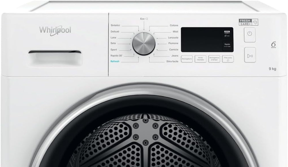 Whirlpool Sèche-linge autoportant avec pompe à chaleur 9 kg FFT M11 9 x 2BS IT R, classe énergétique A++, largeur 59,5 cm, hauteur 84,9 cm, profondeur 64,9 cm