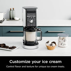 Ninja NC301 CREAMi Ice Cream Maker, for Gelato, Mix-ins, Milkshakes, Sorbet, Smoothie Bowls & More, 7 One-Touch Programs, with (2) Pint Containers & Lids, Compact Size, Perfect for Kids, Silver