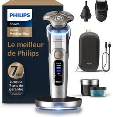 Philips Rasoir i9000 Prestige Ultra, Rasoir électrique 100% étanche, Technologie Skin IQ Pro, Système Triple Lift & Cut, Lames de précision NanoTech rotatives 360°, 5 modes de rasage, XP9401/38