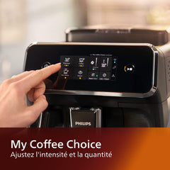Philips Series 2200 Espresso Machine - Coffee Bean - LatteGo Milk Frother, 3 Coffee Specialties, Intuitive Touch Screen, Glossy Black (EP2231/40)