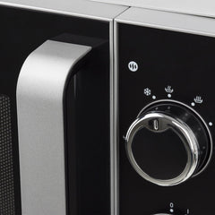 H.Koenig Four à Micro-ondes Compact Digital 20L VIO2, 700W, Plateau tournant 24,5cm, Multifonction Programmable 6 niveaux de chauffe, Décongélation et Express, Minuterie 60min, Effet mirroir noir
