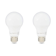 AmazonBasics 60W Equivalent, Soft White, Non-Dimmable, 10,000 Hour Lifetime, A19 LED Light Bulb | 2-Pack