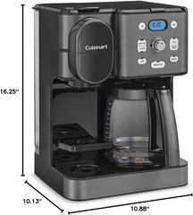 Cuisinart Cafetière, carafe en verre de 12 tasses, cafetière automatique chaude et glacée, machine à café à serveur unique, acier inoxydable noir, SS-16BKS