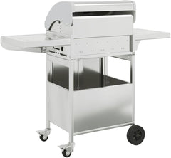 Furniture Select-Barbecue à gaz avec 4 brûleurs en acier inoxydable Argenté