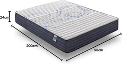 NATURALEX - Matelas PerfectSleep 180x200 - Épais 30 cm - Soutien Mousse à mémoire de Forme - Accueil Blue Latex - Confort Ferme - Respirant - 7 Zones - Réversible - Haute Densité - Fabriqué en Europe