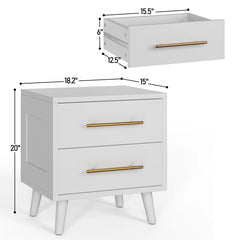 Bedroom Furniture Set - Includes Queen Bed Frame, Nightstands Set of 2, 5 - Drawer Dresser & Double Wide 6 - Drawer Dresser - Modern Storage Solution for Stylish Home Decor, Black