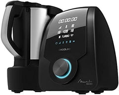 Cecotec Robot de Cuisine Mambo Black. 23 Fonctions, 10 Niveaux de Température, 1700W, 2,5 kg de Pâte, Cruche de 3,3L, 10 Vitesses, Minuterie, Température Réglable de 37 °C à 120 °C