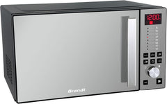 BRANDT - SE2616W - Micro-ondes Solo Electronique 26L – 900W – Autoprogramme 8 positions – 3 mémoires – Programme Speed Defrost – Façade miroir – Cavité énamelite – Blanc
