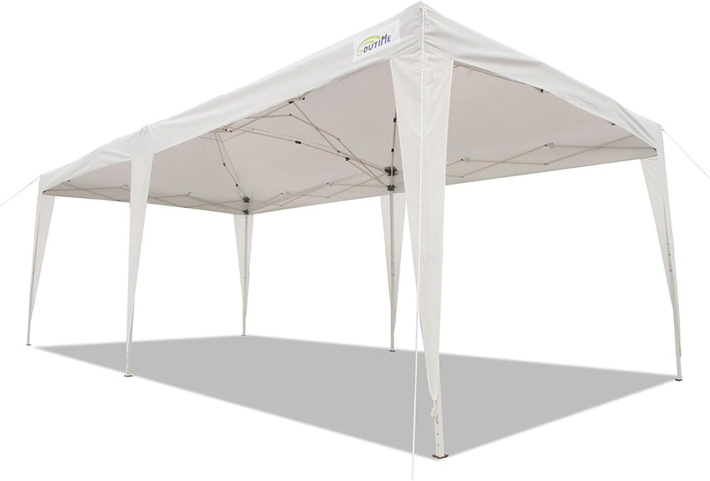 Goutime tonnelle Pliante 3x6,Pop up canopée Gazebo Tente de fête,4 Murs détachables Même Sac à roulettes,abri de Jardin Exterieur,Tente de réception(Blanc)