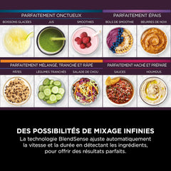 Ninja Detect Power Blender Processor Pro 3-en-1, mixeur 1200W, bol à mélanger, lame malaxeur, gobelet individuel, récipient, pétrir, mixer, hacher et mélanger, noir, TB401EU