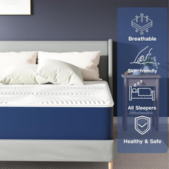 Matoresu Matelas 140x200 Hauteur 25cm, Matelas Hybride à Ressorts Ensachés Indépendant en Mousse à Mémoire de Forme, Tissu Doux pour La Peau&Soutien Confortable, Matelas 2 Personnes Moyenne Ferme