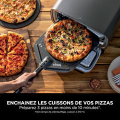 Ninja Woodfire 8-in-1 Electric Outdoor Pizza Oven, Rotisserie & Smoker BBQ with Grate, Pro-Heat Plate, Pizza Stone, Wood Pellets and Shovel, 6 Settings, Dark Orange OO101EU