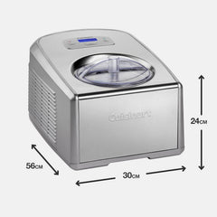 Cuisinart Sorbetière - Fait de la crème glacée, du gelato, du sorbet et du yogourt glacé en 40 minutes - Desserts maison - Facile à utiliser - Acier inoxydable - ICE100BCU