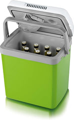 SEVERIN KB 2922 Electric Cooler (19 L) with Cooling and Keep Warm Function, Car Cooler with 2 Connections (Power Supply and Cigarette Lighter), Cool Box Green/Grey