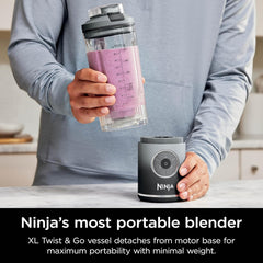 Ninja Blast Max, Portable Blender + Twist & Go, Personal Smoothie, Blend, Ice Crush, 3 Programs, Cordless, 22 oz removable Vessel, Dishwasher Safe, Leakproof, Navy, BC251NV