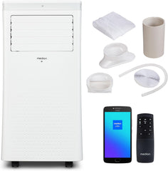MEDION Smart Climatiseur Mobile P1002 (10000 BTU, 3-en-1, Refroidir, Déshumidification, Ventilation, jusqu'à 34m², kit de joint de fenêtre, mode sommeil, contrôle Wifi, Télécommande, Écran, MD 37733)