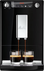 Melitta Caffeo Solo Noir Pure Black, Machine à Café à Grains avec Broyeur et Système d'Extraction des Arômes, Affichage LED, Mode 1 à 2 Tasses, Cafetière Expresso, Automatique, E950-222, 1400W