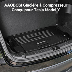 AAOBOSI 46 L Glaciere a Compression, Glaciere Electrique Double Zone, 12 V/24 V et 100-240 V Frigo Camping, -20 ℃ à 20 ℃, pour Voiture, Camion, Bateau, Camping-Car