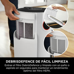 Shark NeverChange jusqu'à 5 ans Purificateur d'air MAX intérieur, Couvre 130m², Filtre HEPA 5 ans, Capture 99,97% allergènes, Mode automatique, Silencieux, LED, Blanc HP300EU