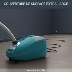 Rowenta Power XXL Aspirateur avec Sac, 4,5 L, Moteur Basse consommation 900 W Max, Performant, Très Bien accessoirisé RO3143EA, Bleu Pétrole/Gris