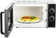 H.Koenig Four à Micro-ondes Compact Digital 20L VIO2, 700W, Plateau tournant 24,5cm, Multifonction Programmable 6 niveaux de chauffe, Décongélation et Express, Minuterie 60min, Effet mirroir noir