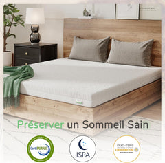 Novilla Matelas en Mousse 140x190, Matelas Amovible à 7 Zones de Confort, Réversible Été/Hiver, Respirable, Hauteur 18 cm
