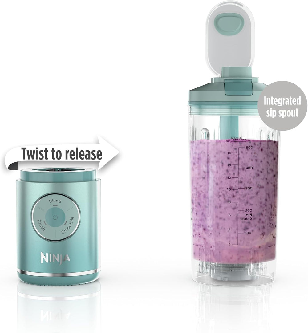 Ninja Blast Max, Portable Blender + Twist & Go, Personal Smoothie, Blend, Ice Crush, 3 Programs, Cordless, 22 oz removable Vessel, Dishwasher Safe, Leakproof, Pink, BC251PK