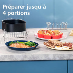 Philips Air Fryer 3000 Series Double Basket - Healthy, Fast and Versatile Cooking, 9 Litre Capacity, Touch Screen, Two Drawer Design (NA350/00)
