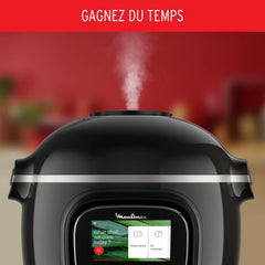 Moulinex Cookeo Touch Wifi Multicuiseur intelligent, Cuve 6 L, Haute pression, Guide pas à pas, 250 recettes intégrées, Application Moulinex CE902800, Noir