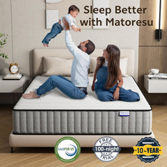 Matoresu Double Mattress 160 x 190 cm Memory Foam Height 25 cm Medium Rigid H3 Ergonomic 7 Zone Cold Foam Comfortable Breathable Fabric Cover