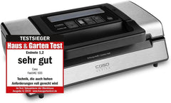 Caso FastVac 500, Professional Commercial Vacuum Sealer, Stainless Steel, Double Piston Pump, 15 Litres/Minute, Includes 2 Free Foil Rolls