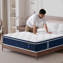 Inofia Ace Hybrid Firm Mattress 140 x 200 cm H4 Firm Mattress with Breathable Memory Foam and Independent Bagged Springs, 7 Ergonomic Zones, Extra Comfort for Adults and Children