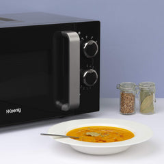 H.Koenig Compact Design Microwave 20L VIO4, Powerful 700W, Turntable 24.5 cm, Multifunction 5 Heating Levels and Defrost Function, Timer up to 30 min, Fast, Worktop