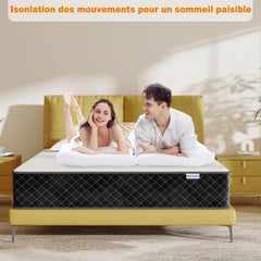 MOLPHIT Oeko-TEX Certified Mattress 90 x 190 cm, Thickness 25 cm, Independent Pocket Sprung Mattress, Adult and Children's Bed Mattress, Single Mattress, Perfect Support, Durable and Quiet
