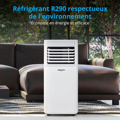 MEDION Smart Climatiseur Mobile P1002 (10000 BTU, 3-en-1, Refroidir, Déshumidification, Ventilation, jusqu'à 34m², kit de joint de fenêtre, mode sommeil, contrôle Wifi, Télécommande, Écran, MD 37733)