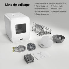 Hermitlux Mini lave-vaisselle de table, 6+1 Programmes de lavage, 5 Couverts et réservoir d'eau de 5L