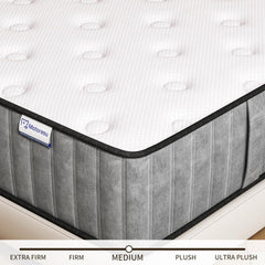 Matoresu Double Mattress 160 x 190 cm Memory Foam Height 25 cm Medium Rigid H3 Ergonomic 7 Zone Cold Foam Comfortable Breathable Fabric Cover