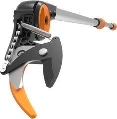 Fiskars Coupe-Branches Multifonctions Télescopique, pour Bois vert et Rameaux, Revêtement antiadhésif, Lame en acier/manche en aluminium, longueur 2,4 - 4 m, noir/orange, UPX86, 1023624