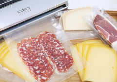 Caso FastVac 500, Professional Commercial Vacuum Sealer, Stainless Steel, Double Piston Pump, 15 Litres/Minute, Includes 2 Free Foil Rolls