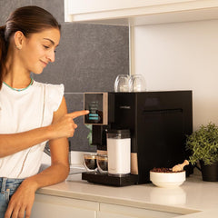Cecotec Machine à Café Superautomatique Cremmaet Compactccino Black Rose, 19 bars, Réservoir à lait, Système Thermoblock, 5 niveaux de mouture, Réservoir à café 150g