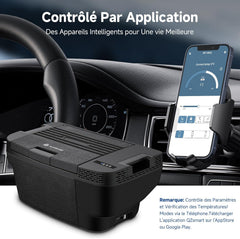 AAOBOSI 46 L Glaciere a Compression, Glaciere Electrique Double Zone, 12 V/24 V et 100-240 V Frigo Camping, -20 ℃ à 20 ℃, pour Voiture, Camion, Bateau, Camping-Car