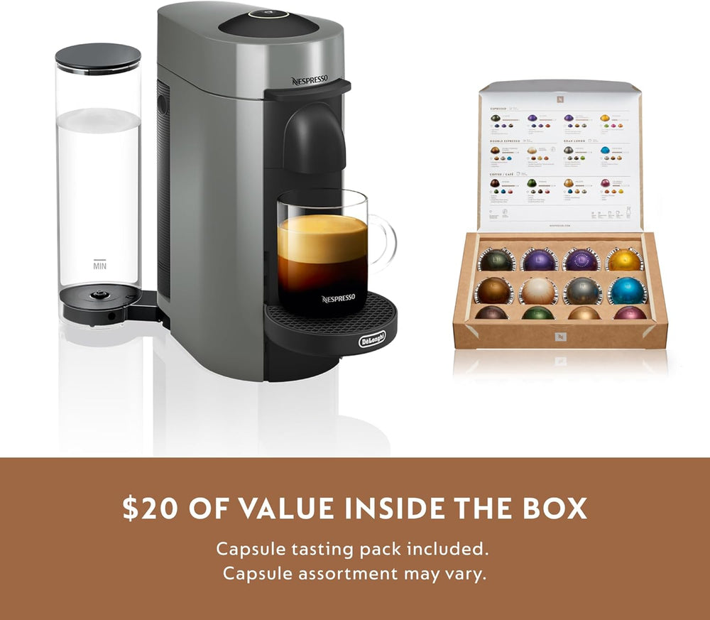 Nespresso Vertuo Plus Coffee and Espresso Maker By De'Longhi, Ink Black