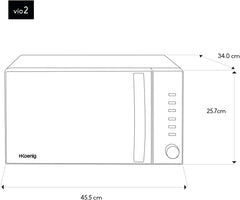 H.Koenig Compact Design Microwave 20L VIO4, Powerful 700W, Turntable 24.5 cm, Multifunction 5 Heating Levels and Defrost Function, Timer up to 30 min, Fast, Worktop